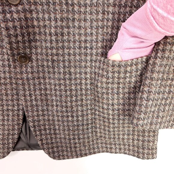 Conte Di Roma 100% Pure Virgen Wool Mens 46L Coat Italy Vintage Tweed Blazer - Picture 8 of 15